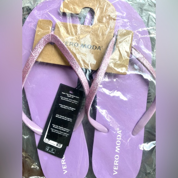NWT Vero Moda x ASOS Glitter Flip Flops - Picture 5 of 6